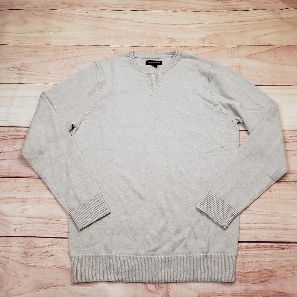 Treasure & Bond Sweater Women Small Oatmeal Cotton Cashmere Crewneck Heather Tan